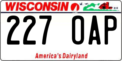 WI license plate 227OAP