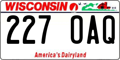 WI license plate 227OAQ