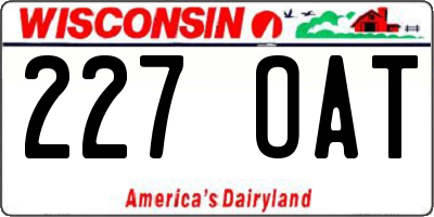 WI license plate 227OAT