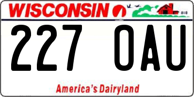 WI license plate 227OAU