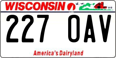WI license plate 227OAV