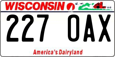 WI license plate 227OAX