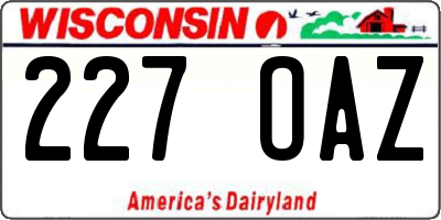 WI license plate 227OAZ