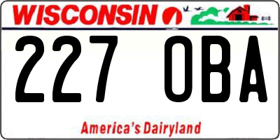 WI license plate 227OBA