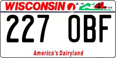 WI license plate 227OBF