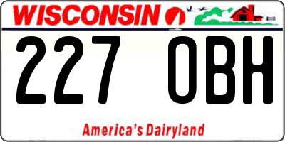 WI license plate 227OBH