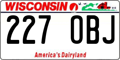 WI license plate 227OBJ
