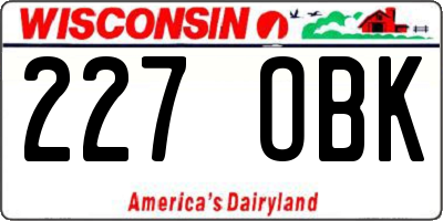 WI license plate 227OBK
