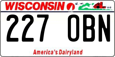 WI license plate 227OBN