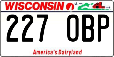 WI license plate 227OBP