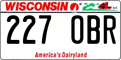 WI license plate 227OBR