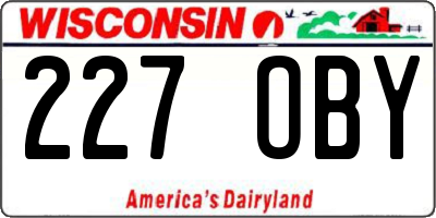 WI license plate 227OBY