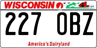 WI license plate 227OBZ