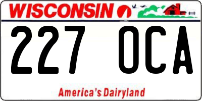 WI license plate 227OCA