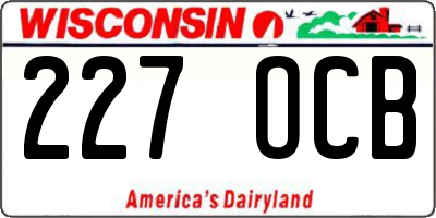 WI license plate 227OCB