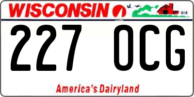 WI license plate 227OCG