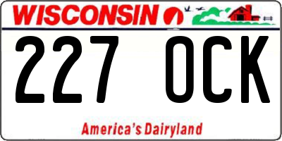 WI license plate 227OCK