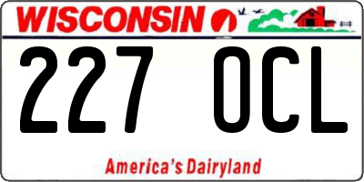 WI license plate 227OCL