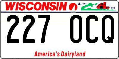 WI license plate 227OCQ