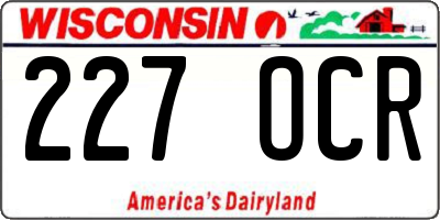 WI license plate 227OCR