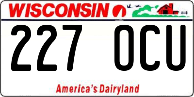 WI license plate 227OCU