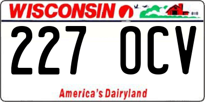 WI license plate 227OCV