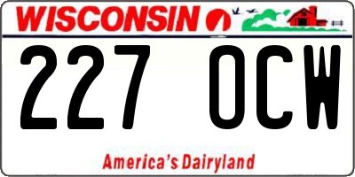 WI license plate 227OCW