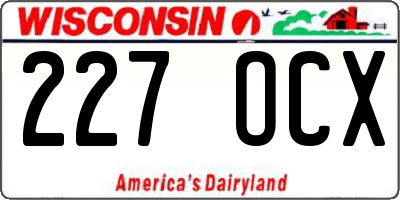 WI license plate 227OCX