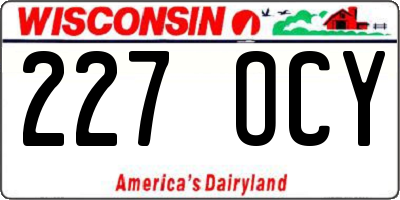 WI license plate 227OCY