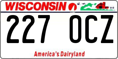 WI license plate 227OCZ