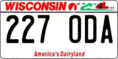 WI license plate 227ODA