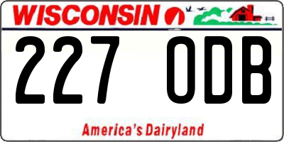 WI license plate 227ODB