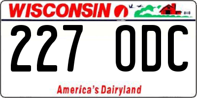 WI license plate 227ODC