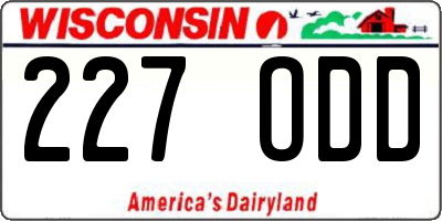 WI license plate 227ODD