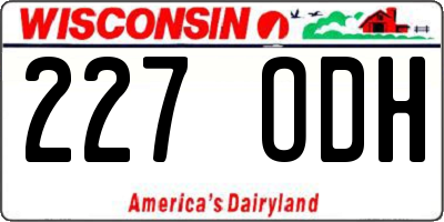 WI license plate 227ODH
