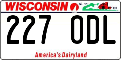 WI license plate 227ODL