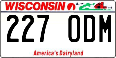 WI license plate 227ODM