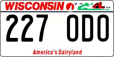 WI license plate 227ODO