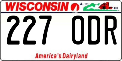 WI license plate 227ODR