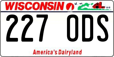 WI license plate 227ODS