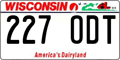 WI license plate 227ODT