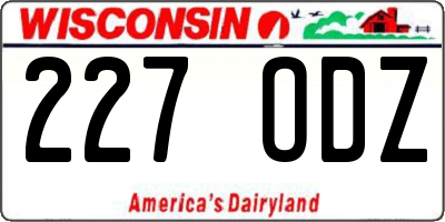 WI license plate 227ODZ