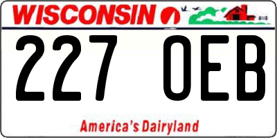 WI license plate 227OEB