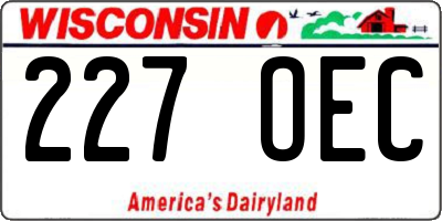 WI license plate 227OEC