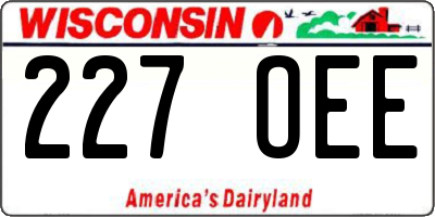 WI license plate 227OEE
