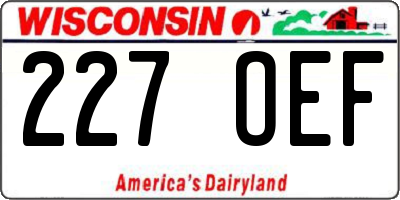 WI license plate 227OEF