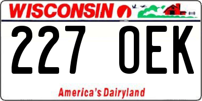 WI license plate 227OEK
