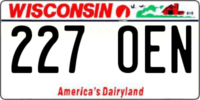 WI license plate 227OEN