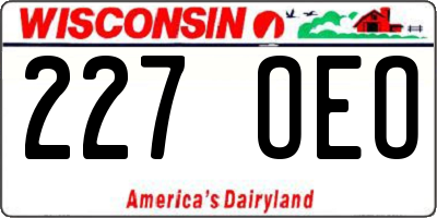 WI license plate 227OEO