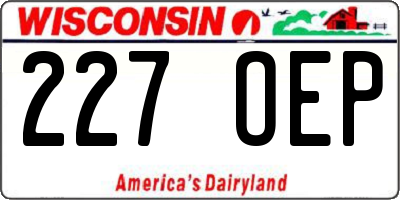 WI license plate 227OEP